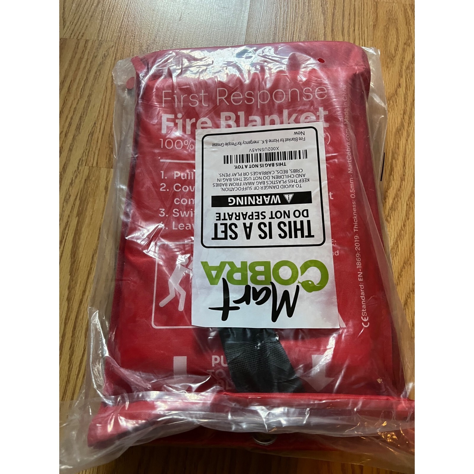 Pack Of 2 Mart Cobra First Response Fire Blanket 40×40 100% Fiberglass Home Use