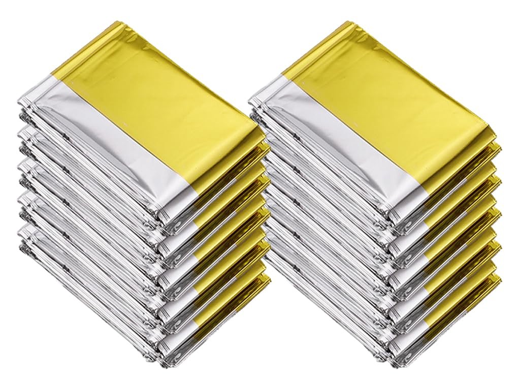 20 Pieces Emergency Foil Blankets, Survival Emergency Blanket, Emergency Foil…