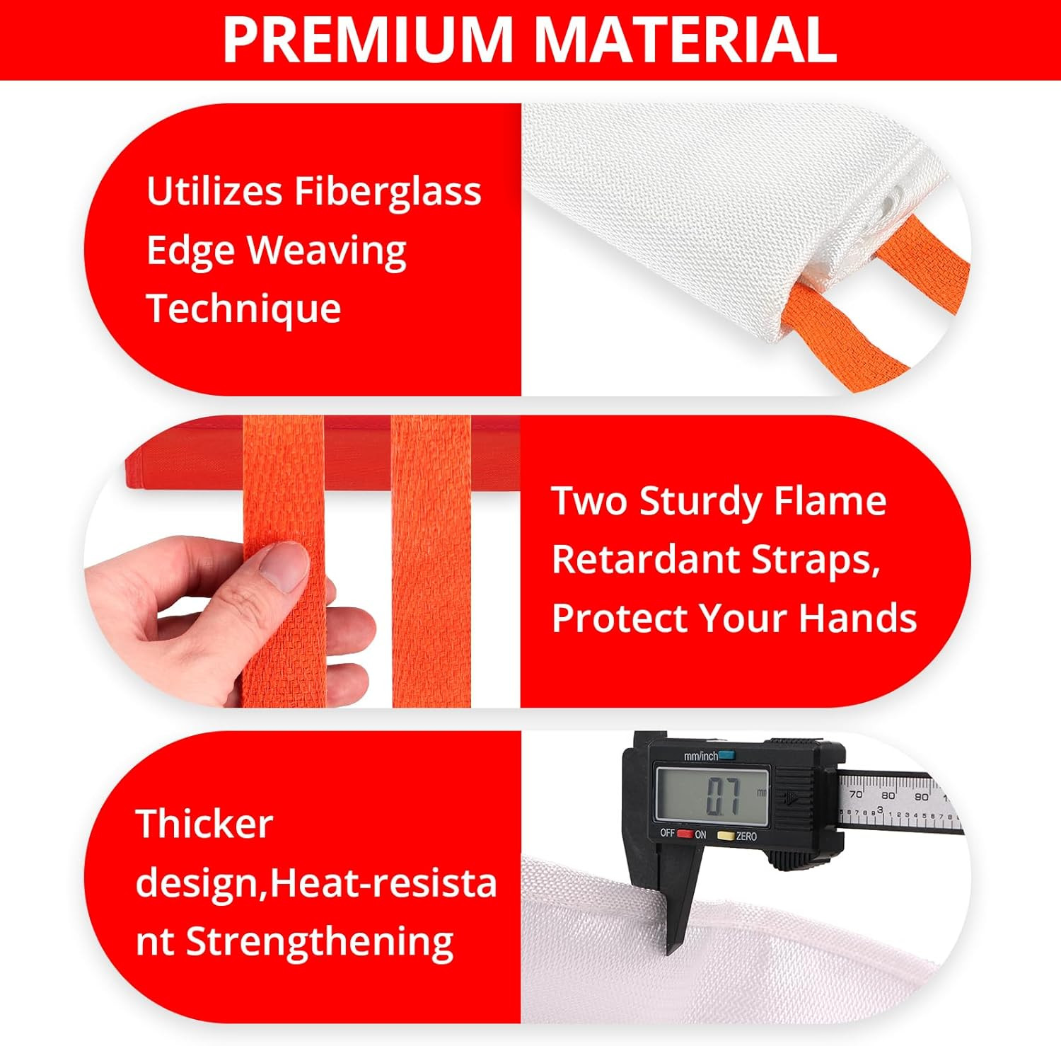 Emergency Fire Blanket for Home and Kitchen – 8 Pack 40″X40″ Flame Suppression F