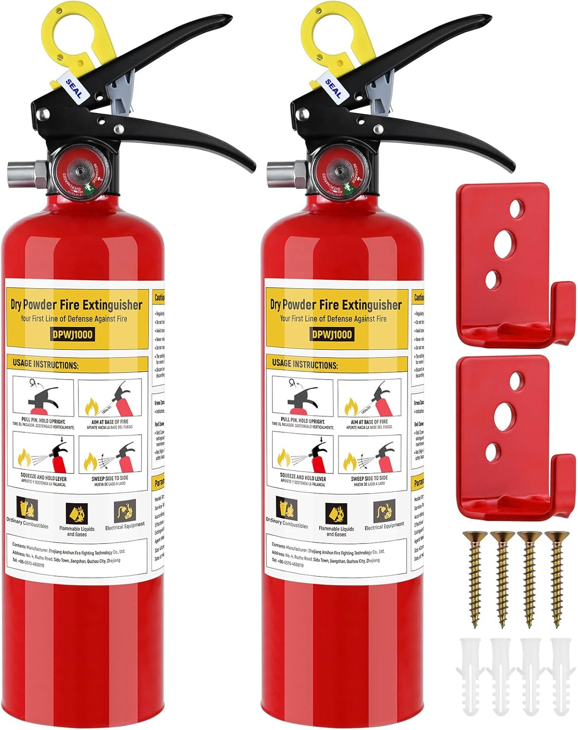 ABC Fire Extinguisher for Home – 2.2Lb, Dry Powder Fire Extinguisher, 1A:10-B:C