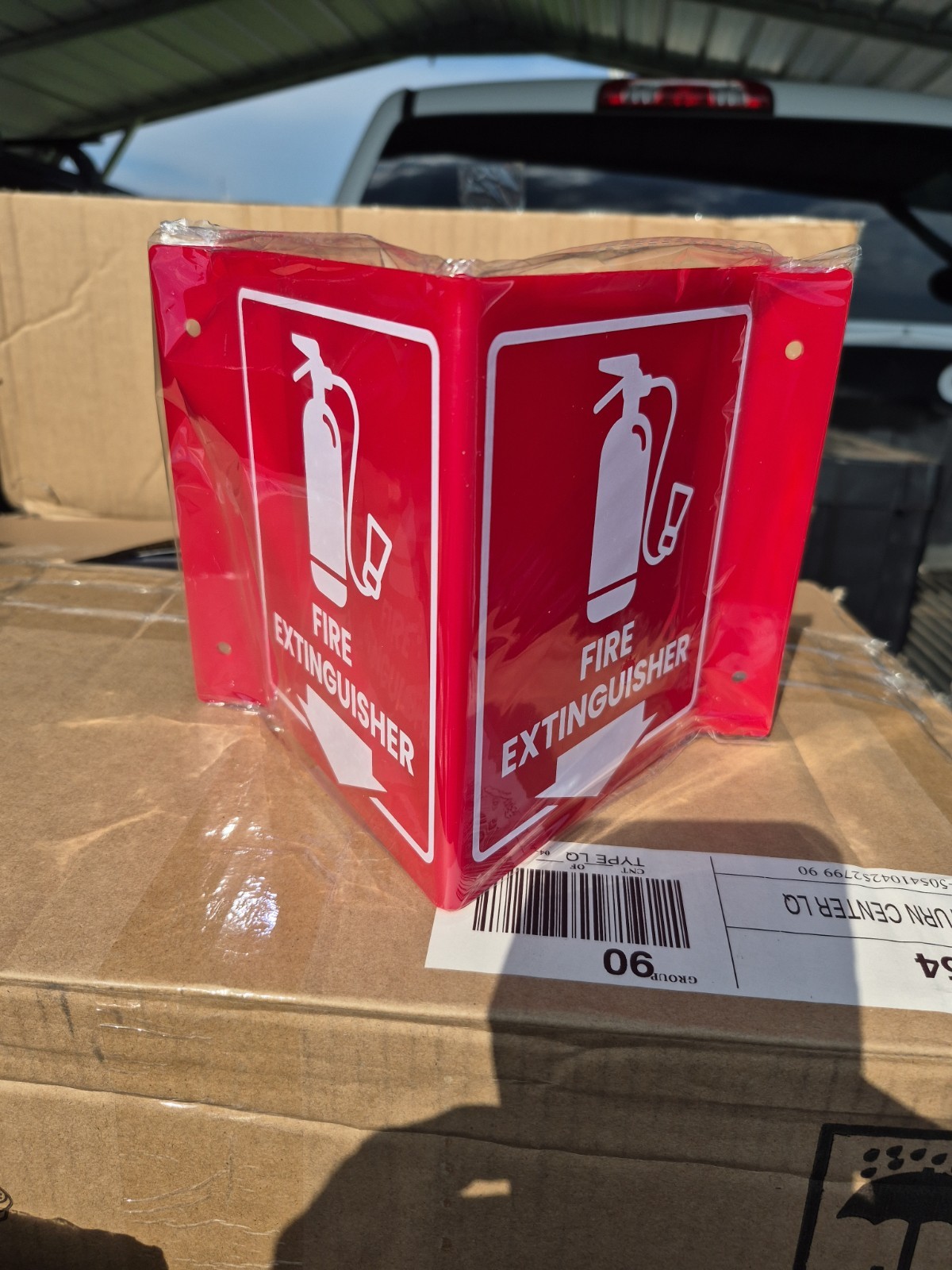 Fire Extinguisher Sign Set Of 4 Hard Plastic Molded Fire Protection Signs