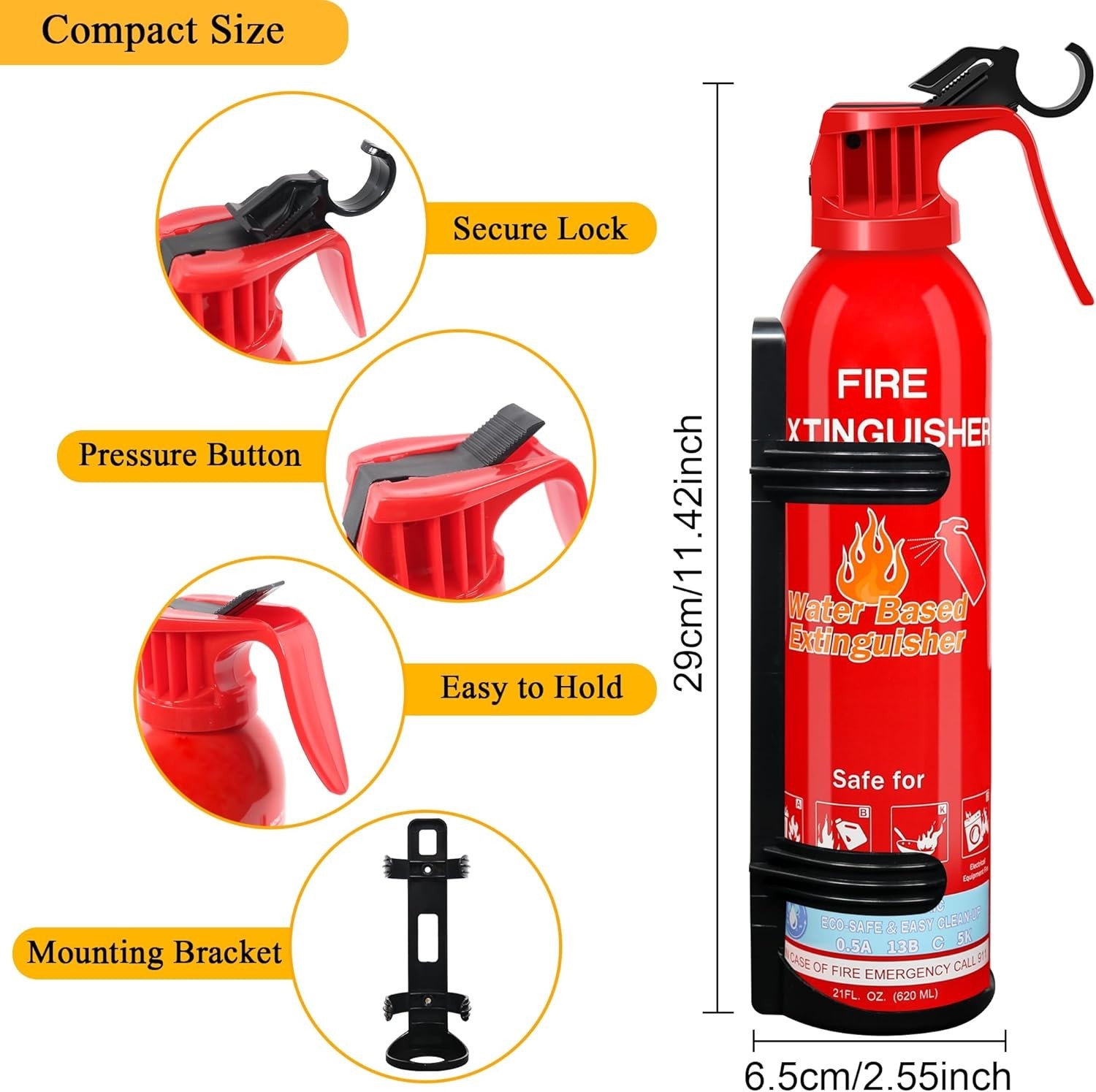 Fire Extinguishers for Home with Mount, 1 Pack Upgraded 8-in-1 Portable Fire …