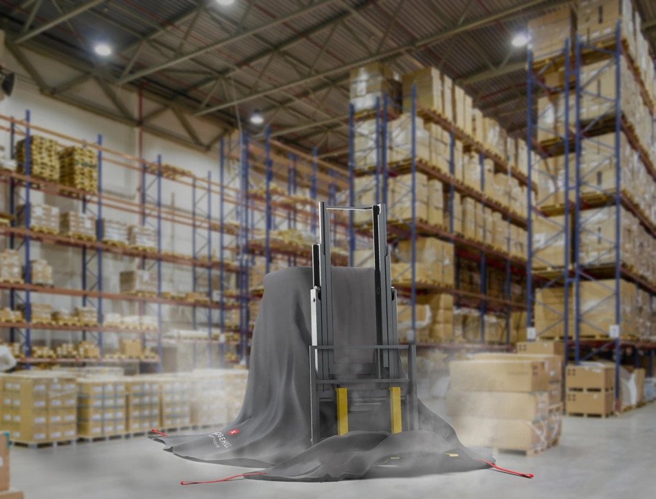 BRIDGEHILL – PALLET TRUCK FIRE BLANKET – ± 16.4 x 16.4 ft | ± 5×5 m