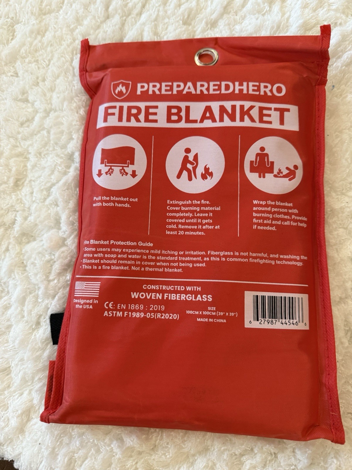 Prepared Hero Emergency Fire Blanket – 1 Pack – Fire Suppression for Kitchen,
