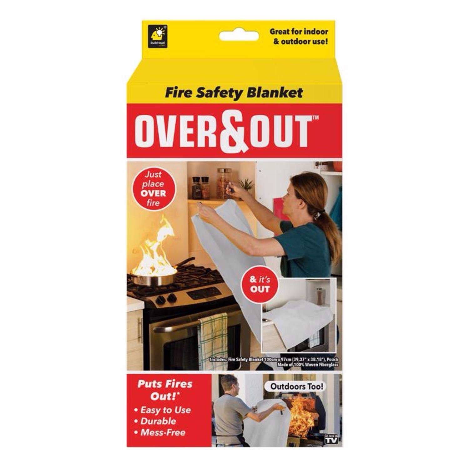 Over & Out Fire Safety Blanket 39.37 x 38.18 Kitchen Home New in Box