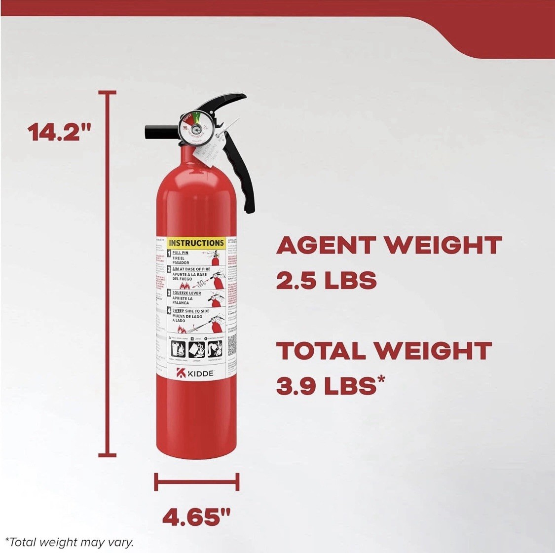 Kidde Multi Purpose Fire Extinguisher 1A10BC, 2 Pack