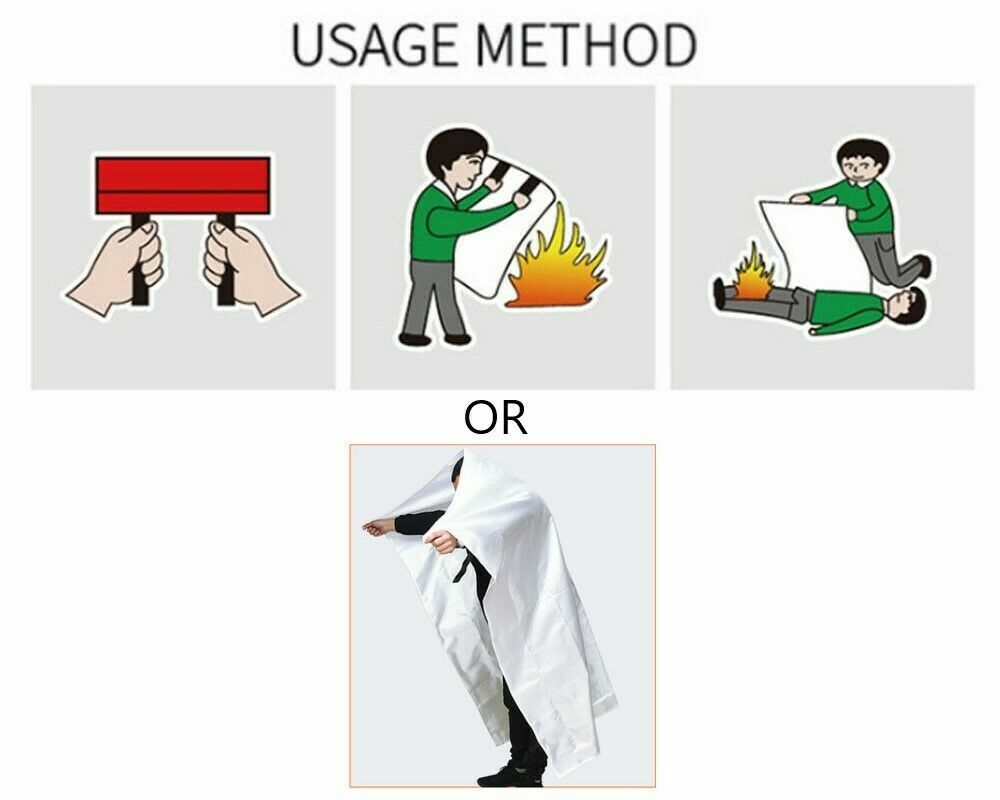4 PACK FIRE BLANKET Fiberglass Hero 39”x39” Emergency Home Retardant Prepared