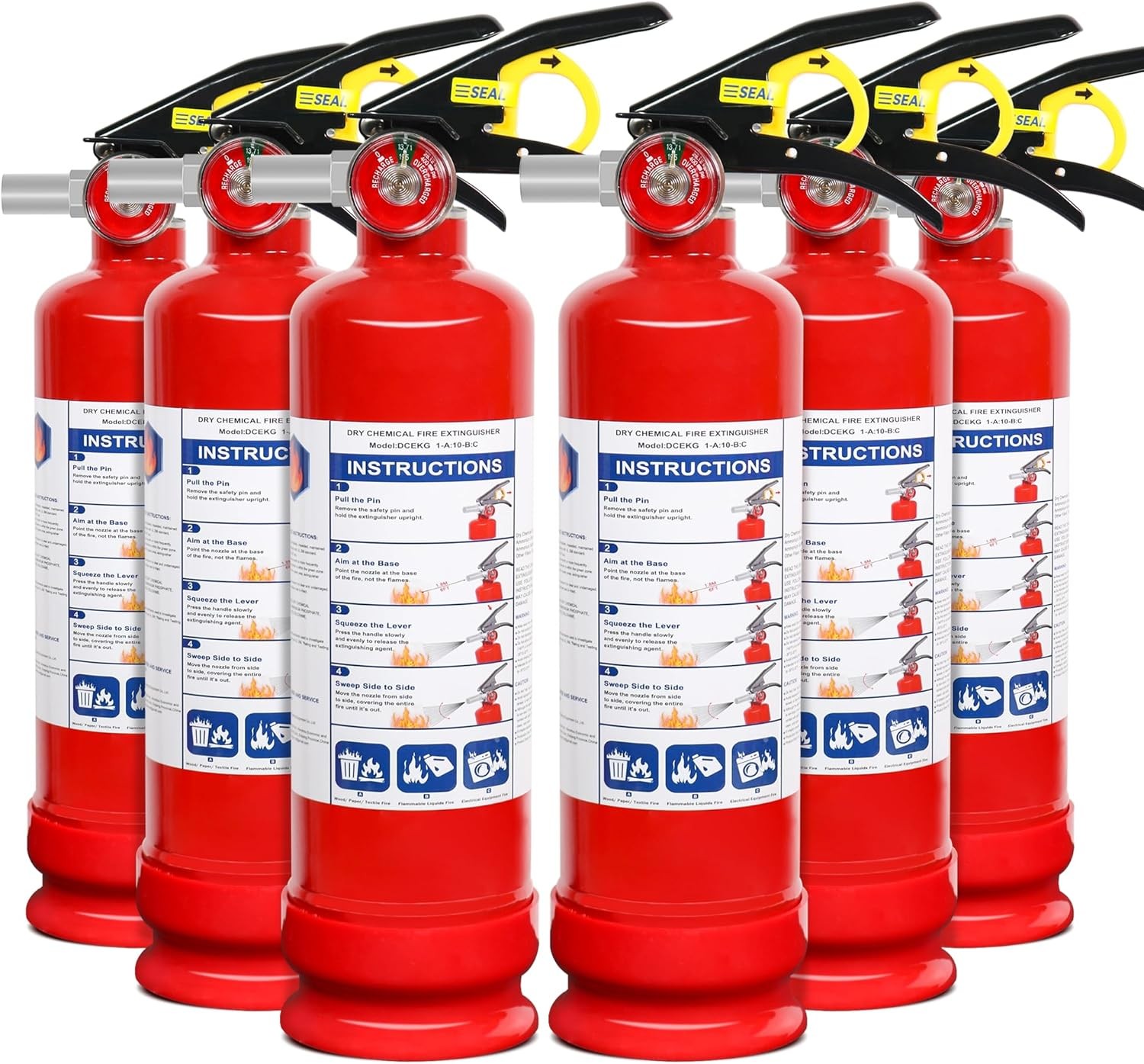 ABC Fire Extinguisher 2.5 lb with Mount 6 Pack