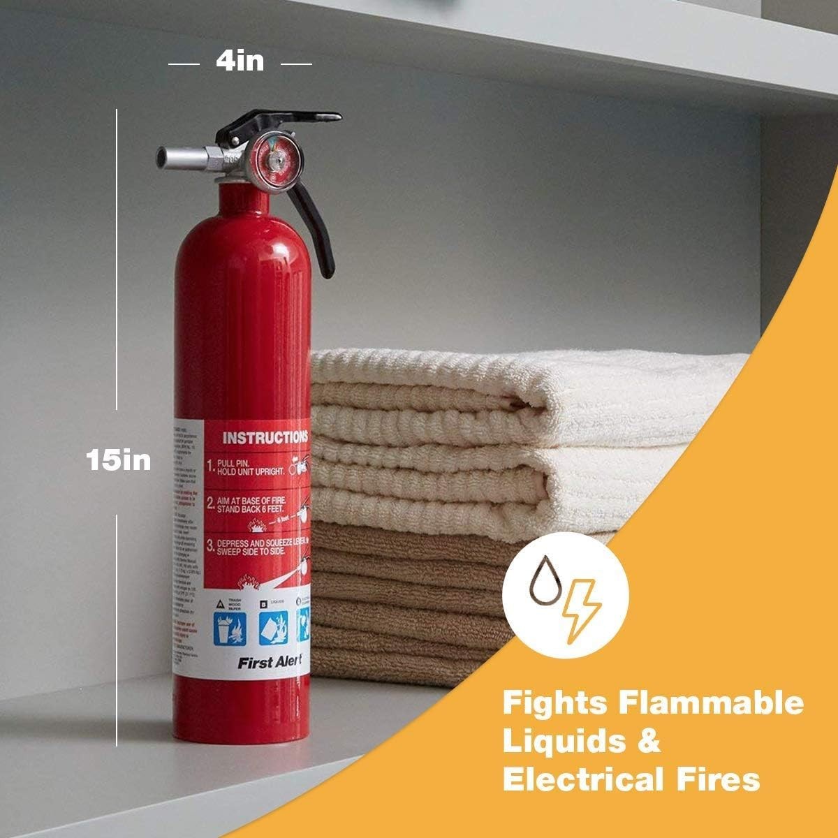 Fire Extinguisher Home Stainless Steel Rechargeable 1-A:10-B:C