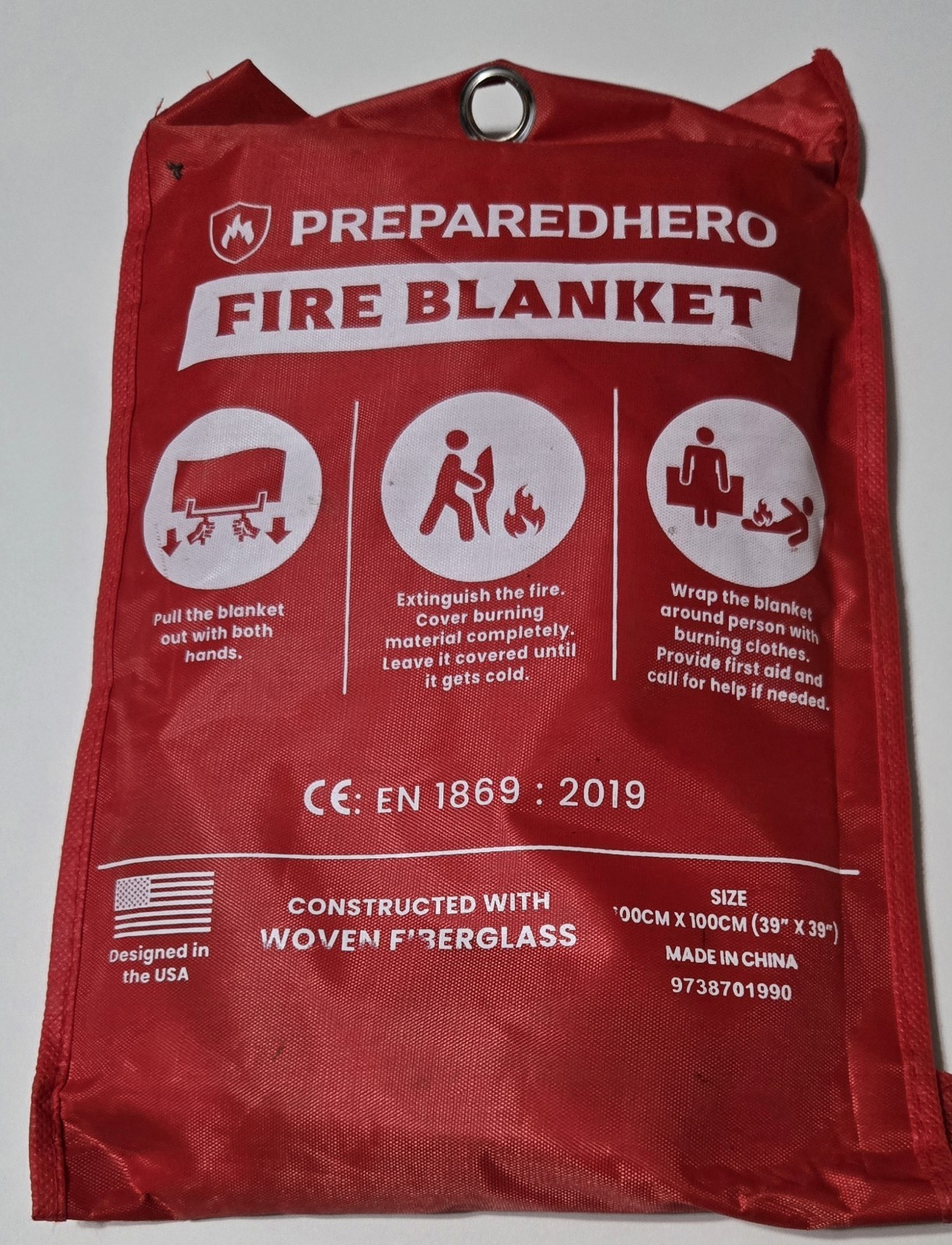 Prepared Hero Fire Blanket NEW 39×39”