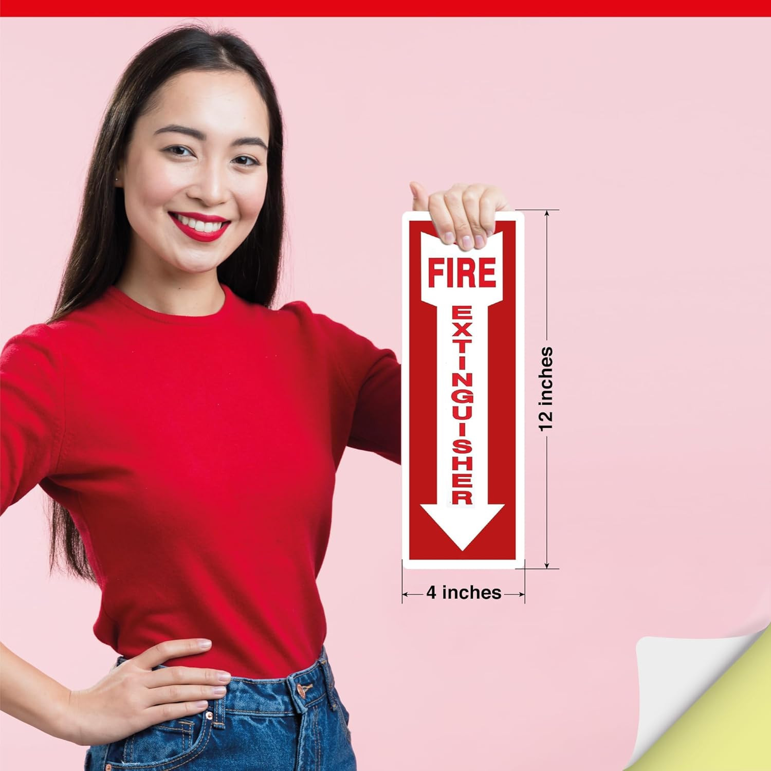 Pack of 12 Fire Extinguisher Stickers 4″x 12″- 5 Mil Vinyl – Fire Extinguisher S