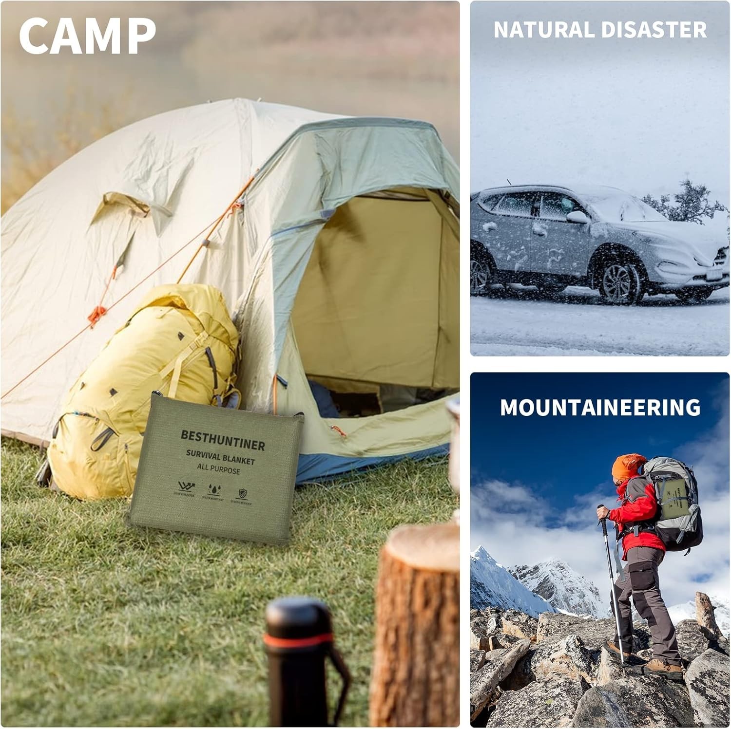 Heavy Duty Survival Blanket -Multifunctional Reflective Tarp Thermal Blanket – 6