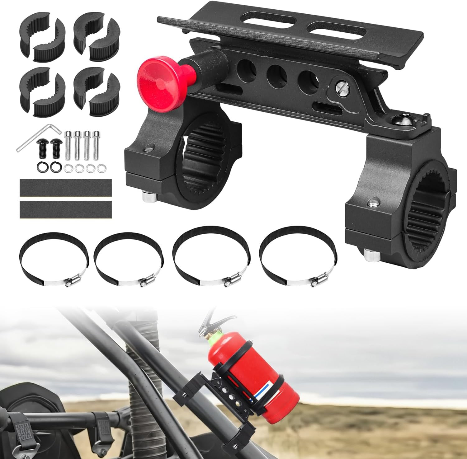 Quick Release Roll Bar Fire Extinguisher Mount Holder Bracket Kits Compatible wi