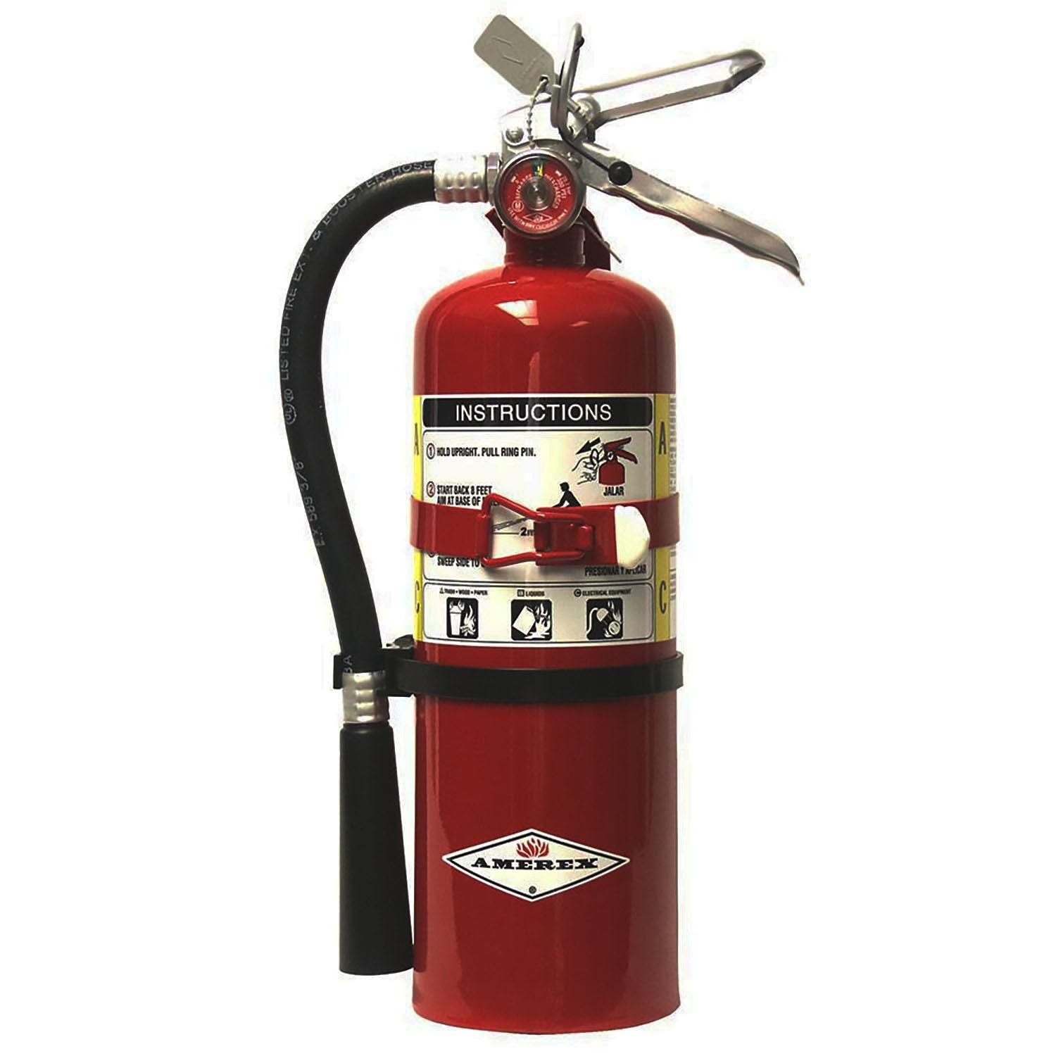 Amerex B500T 5 lbs ABC Dry Chemical Fire Extinguisher with Wall Bracket