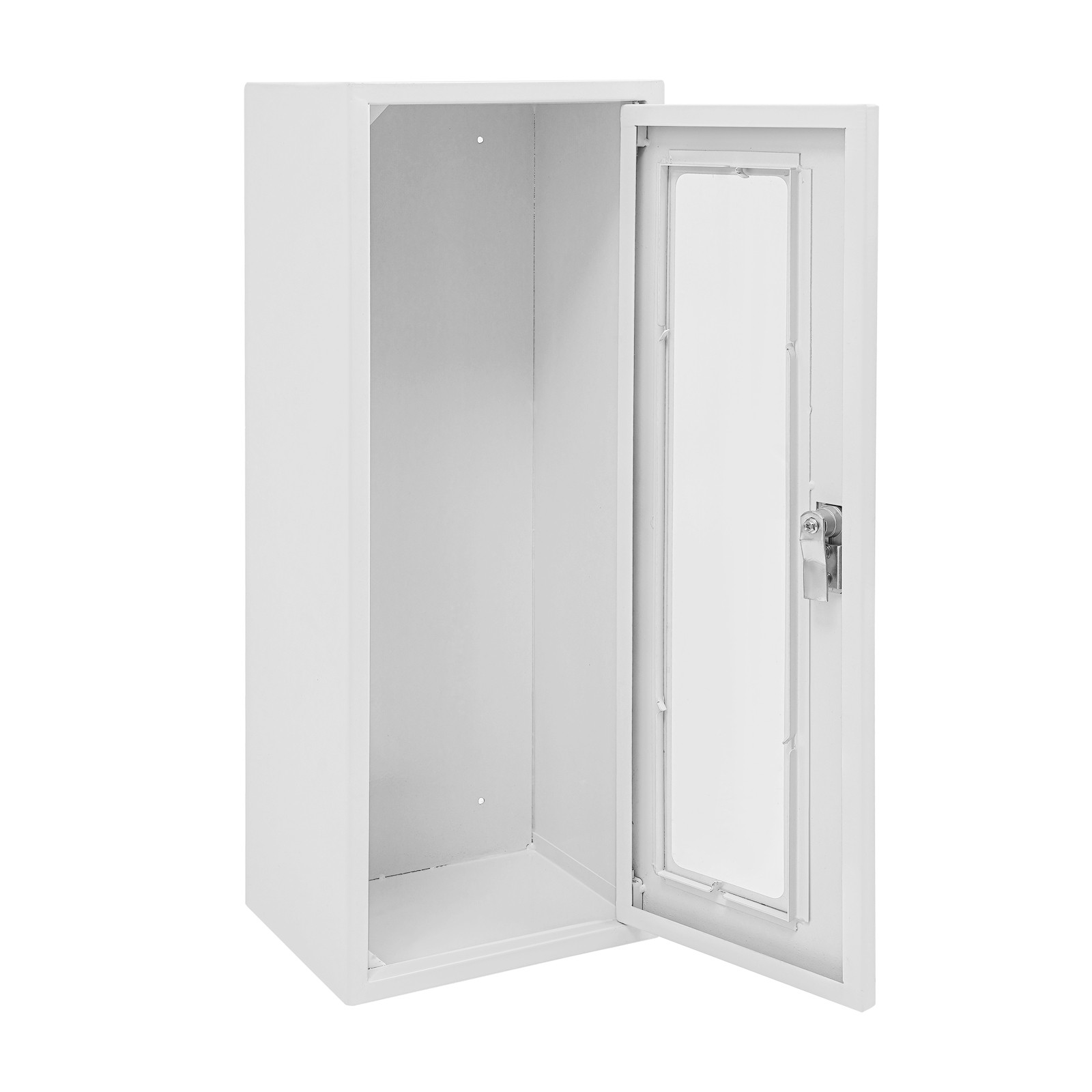 Commercial Fire Extinguisher Cabinet Steel Glass Wall Mount 66x25x20cm