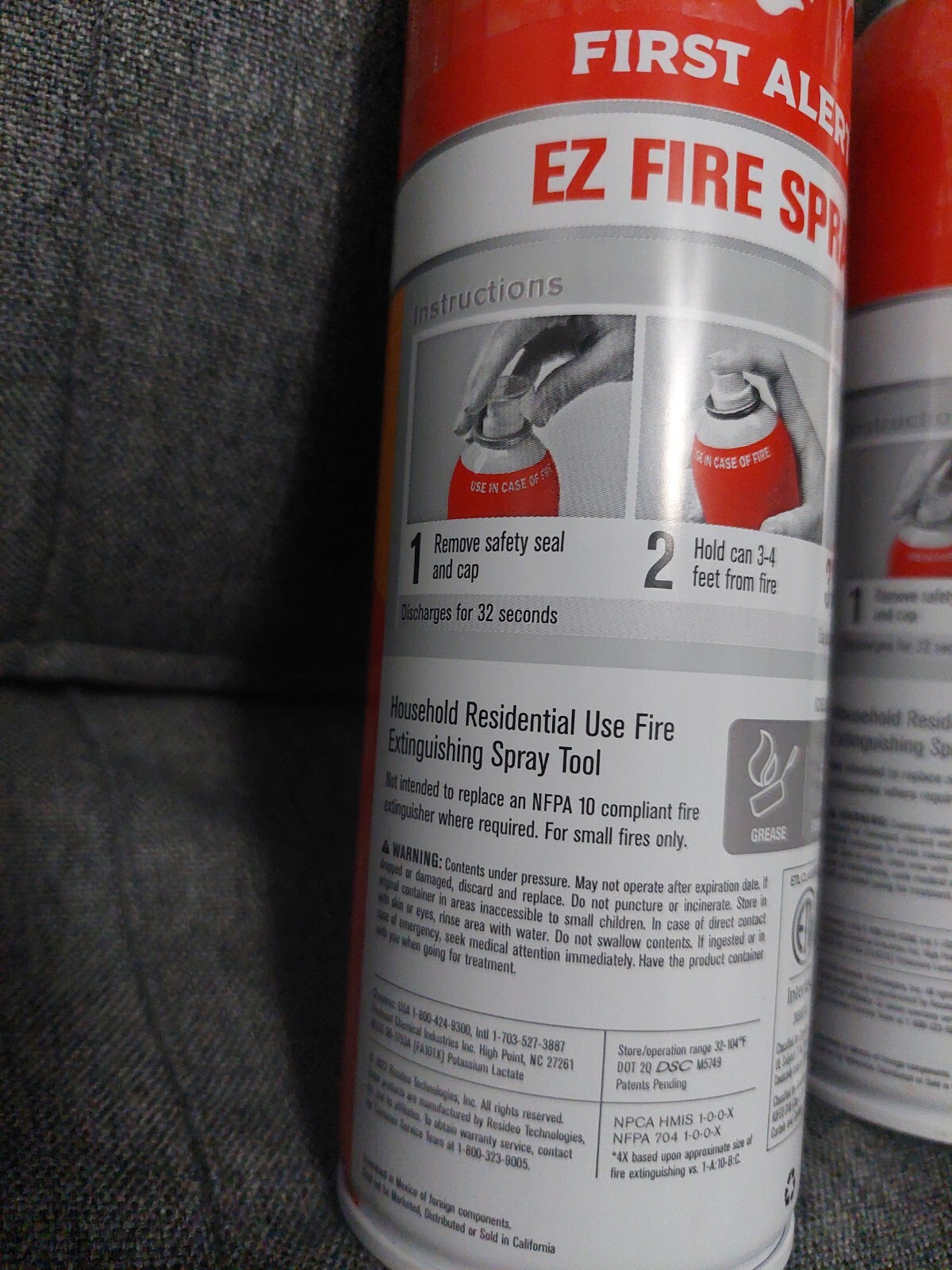 First Alert EZ Fire Spray, Extinguishing Aerosol Spray 18oz, Pack of 2 Sealed