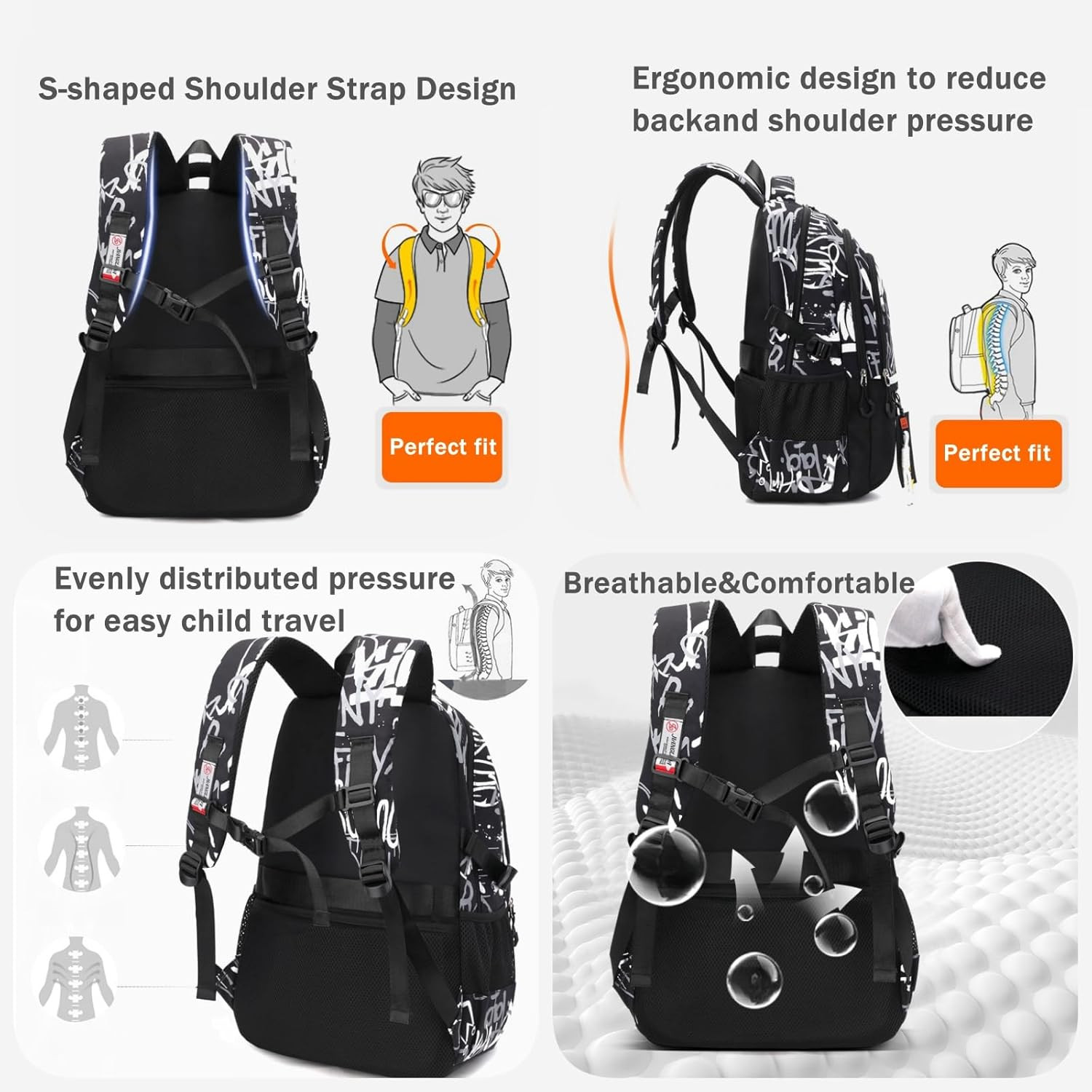 Kids School Backpack for Boys Casual Bookbags Elementary Middle School Bag Teens