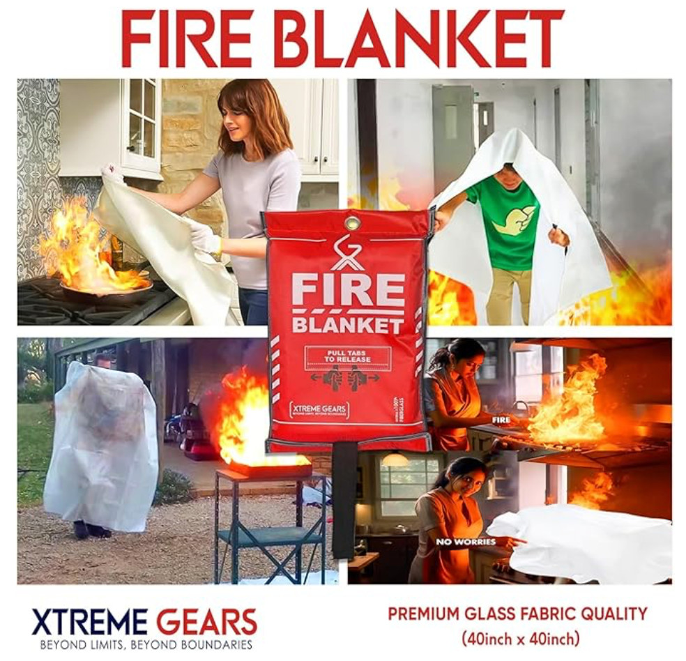 Xtreme Gears Fire Blanket for Home fire Safety and Kitchen – 2 Pack – Fire Blank