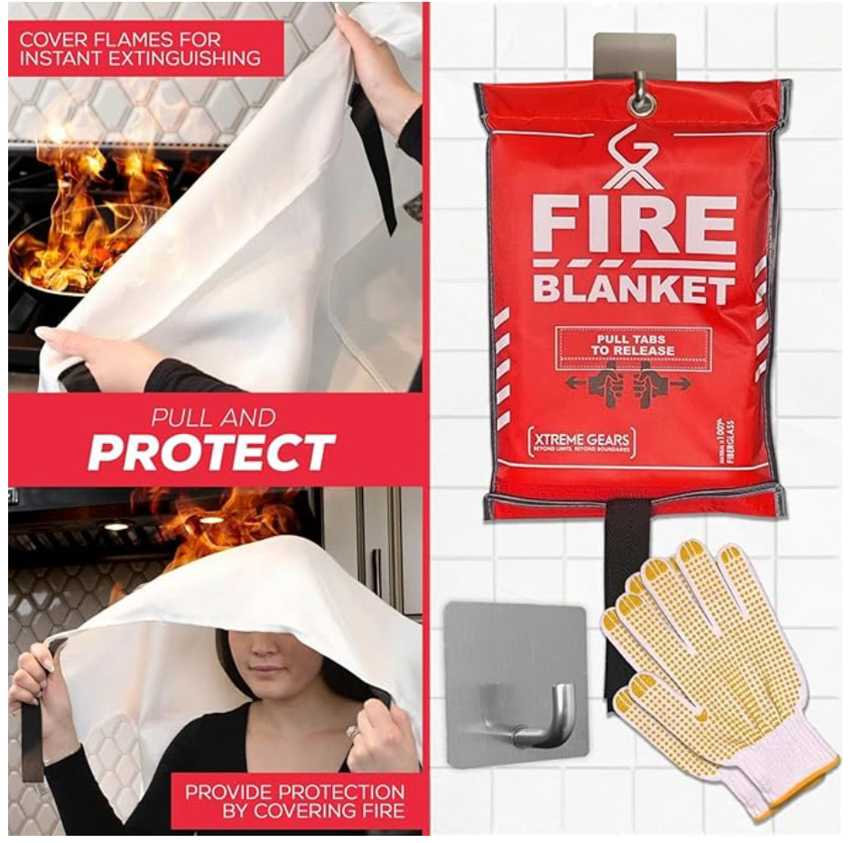 Xtreme Gears Fire Blanket for Home fire Safety and Kitchen – 2 Pack – Fire Blank