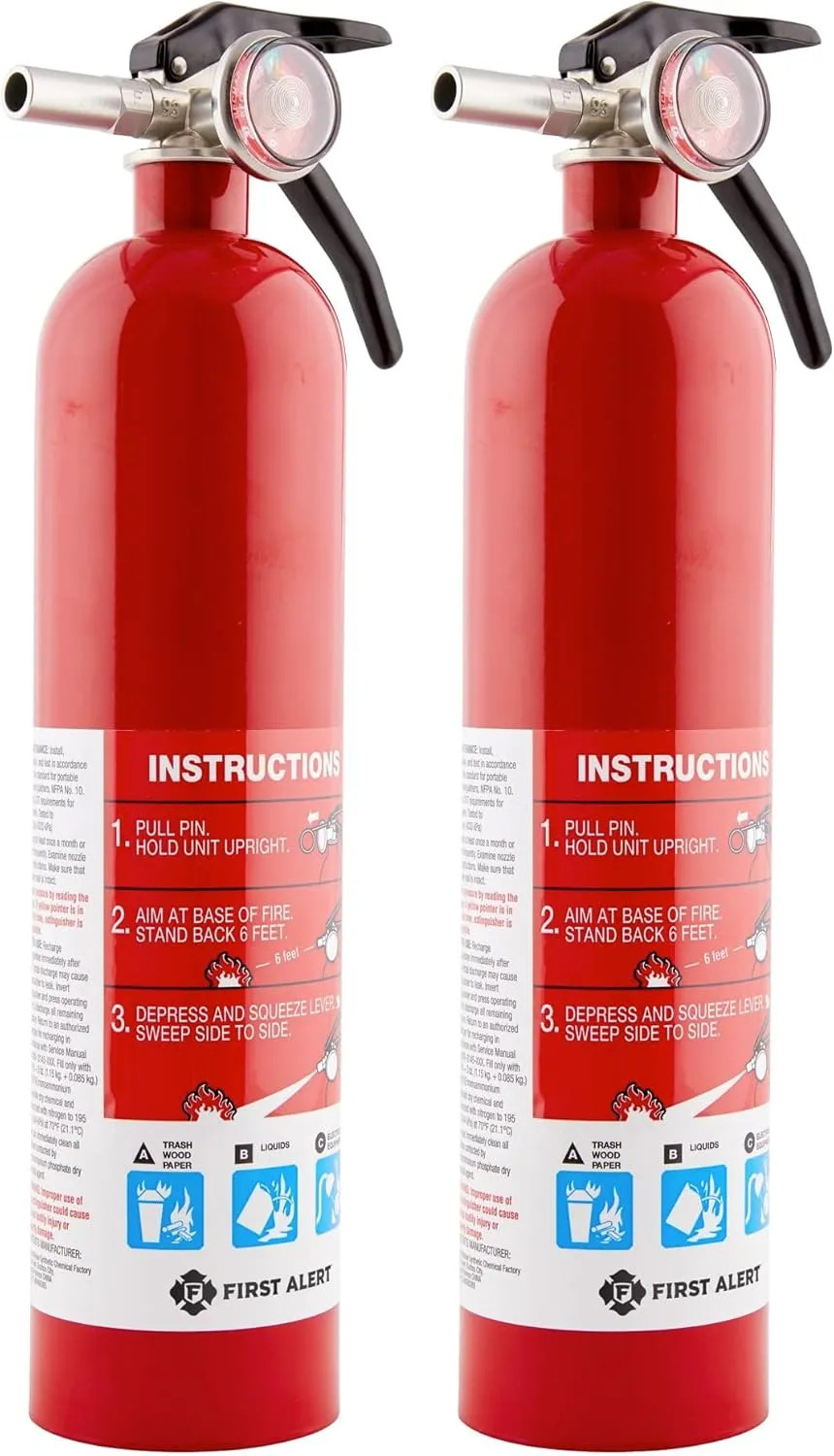 Standard Home Fire Extinguisher 2 Pack Red 1 A 10 B C Rated Portable Safety Kit