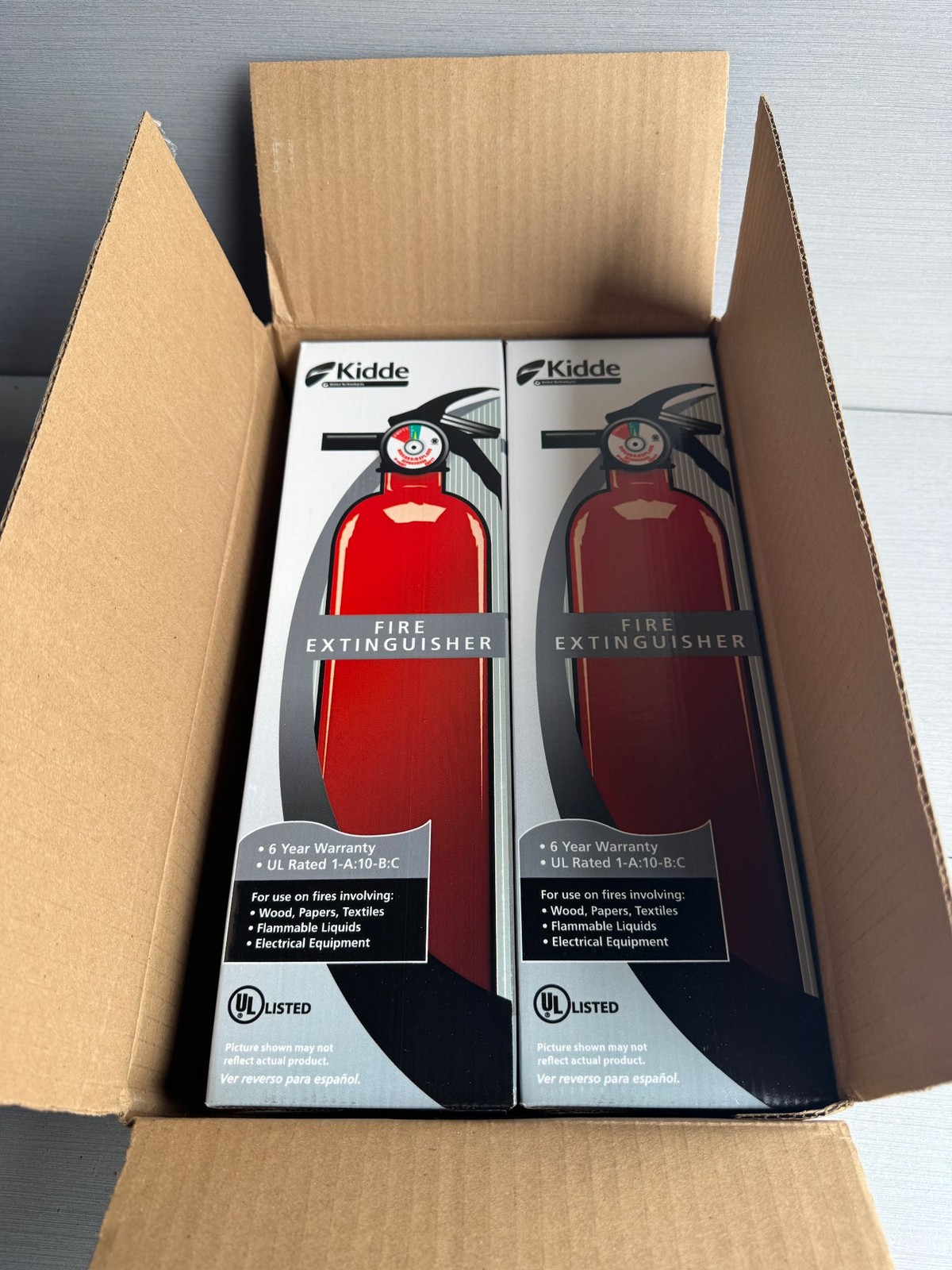 Kidde Fire Extinguisher 2 Pack 1-A:10-B:C Red UL Listed Home Office