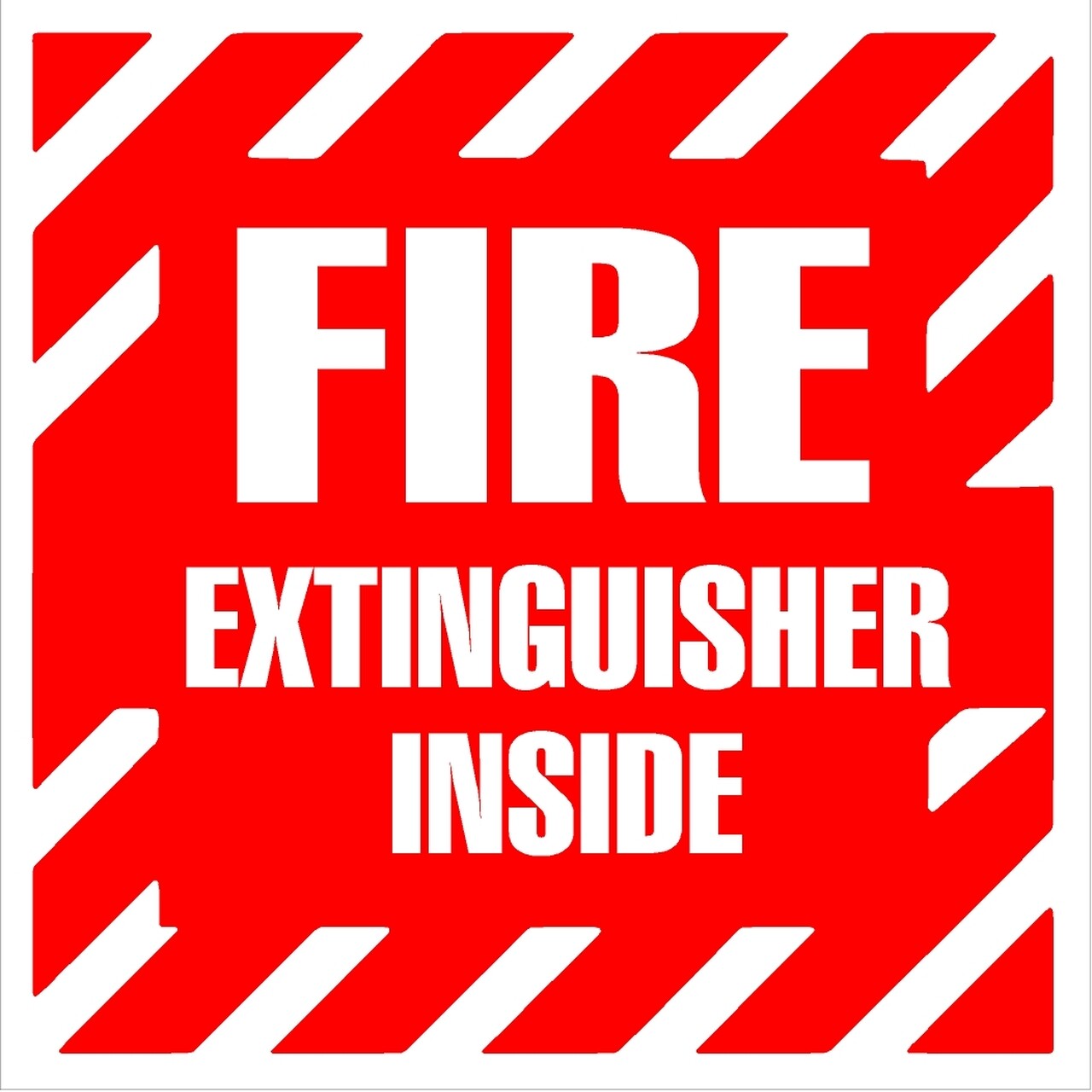 🎯(4″ X 4″) SELF ADHESIVE VINYL FIRE EXTINGUISHER INSIDE SIGN..NEW “10 PACK”