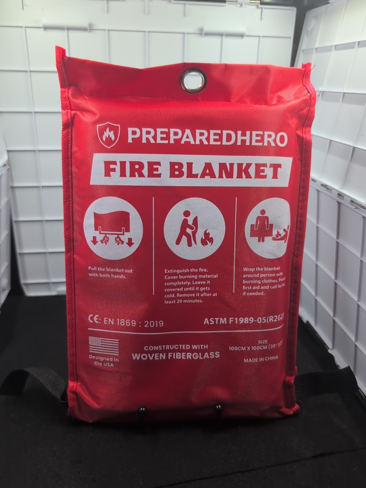 Prepared Hero Fire Blanket 39″×39″ Fiberglass Home Emergency Safety Blanket New