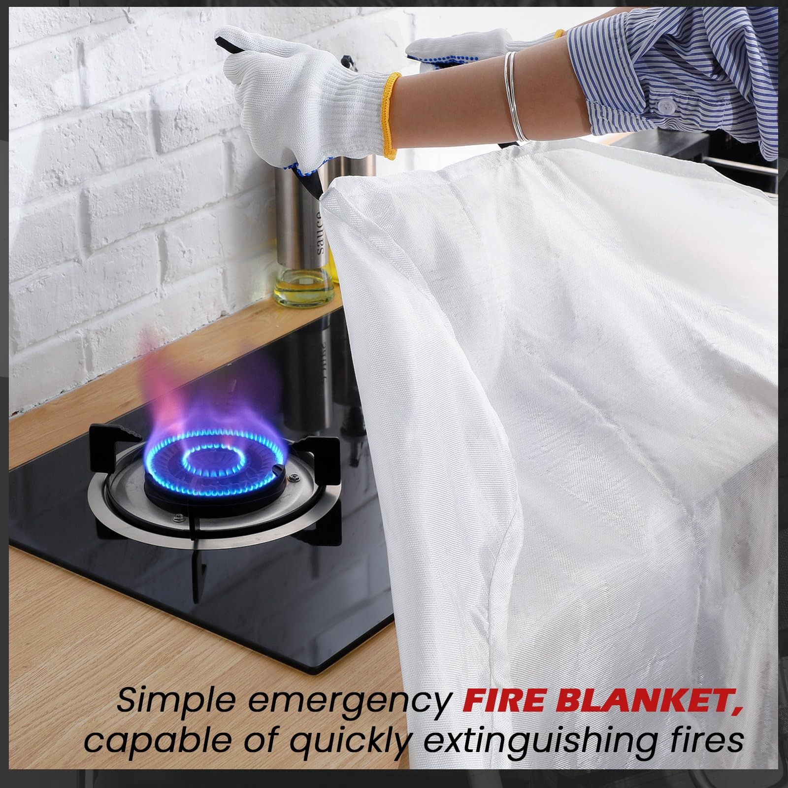 6 Sets Fire Blanket for Home Fire Suppression Thermal Blankets with Whistles,…