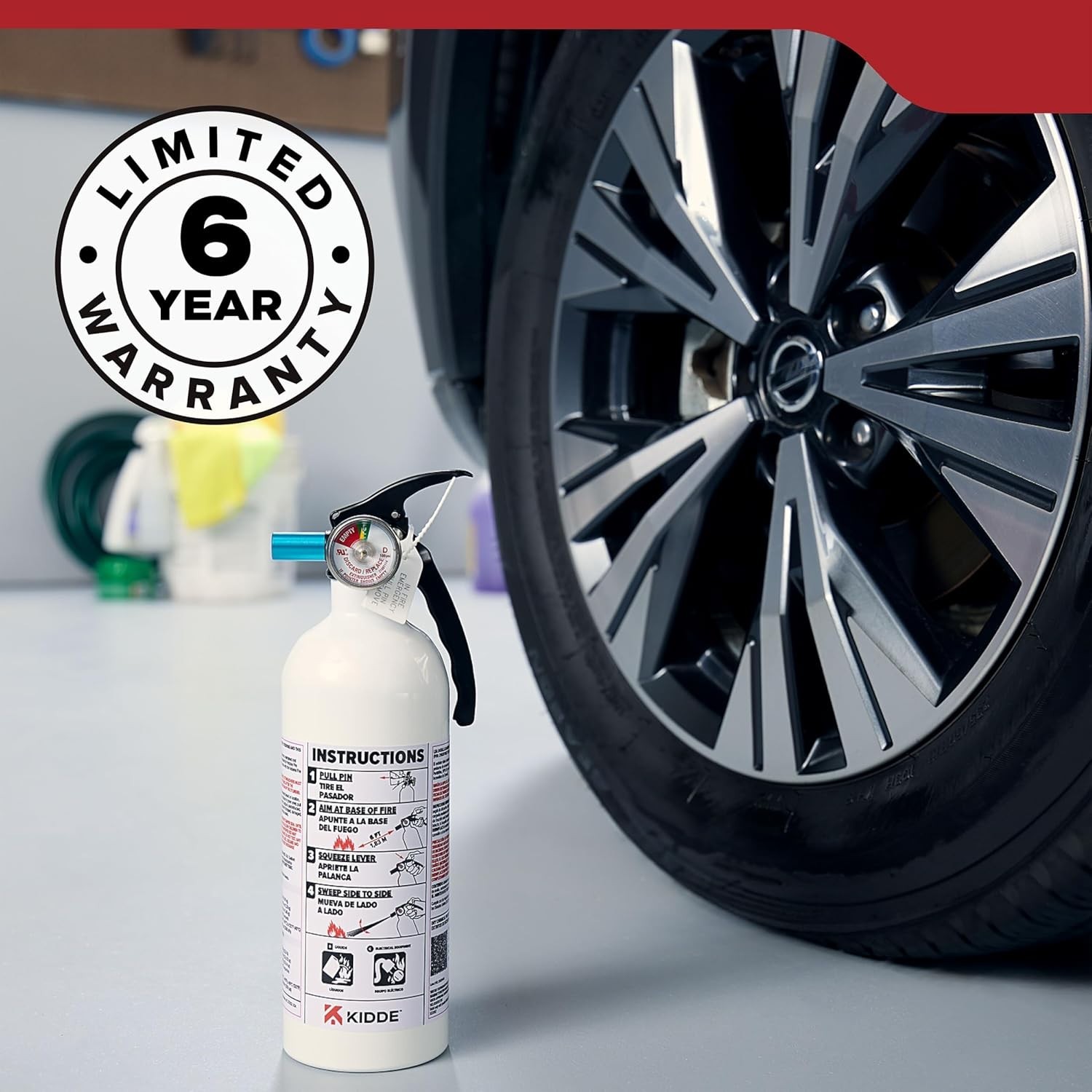 Fire Extinguisher for Vehicles, Cars, Trucks, Single-Use 5BC