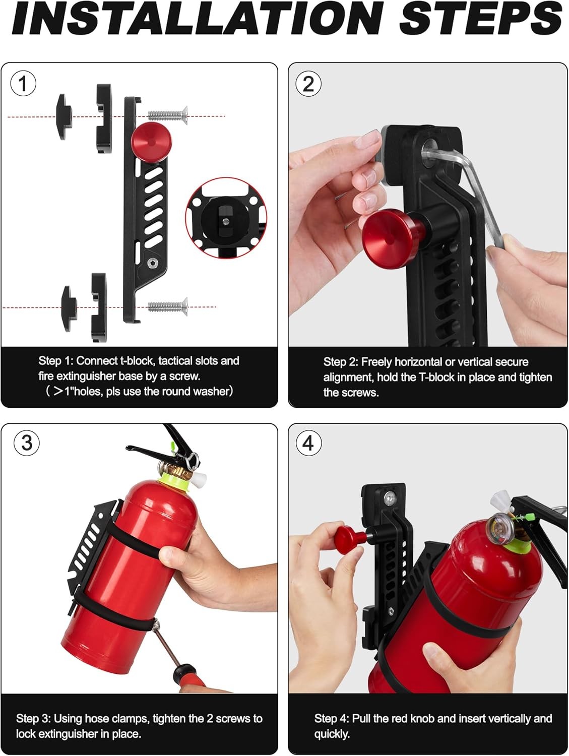 MOLLE Fire Extinguisher Mount Kit – Quick Release Bracket for Tactical Panels, T