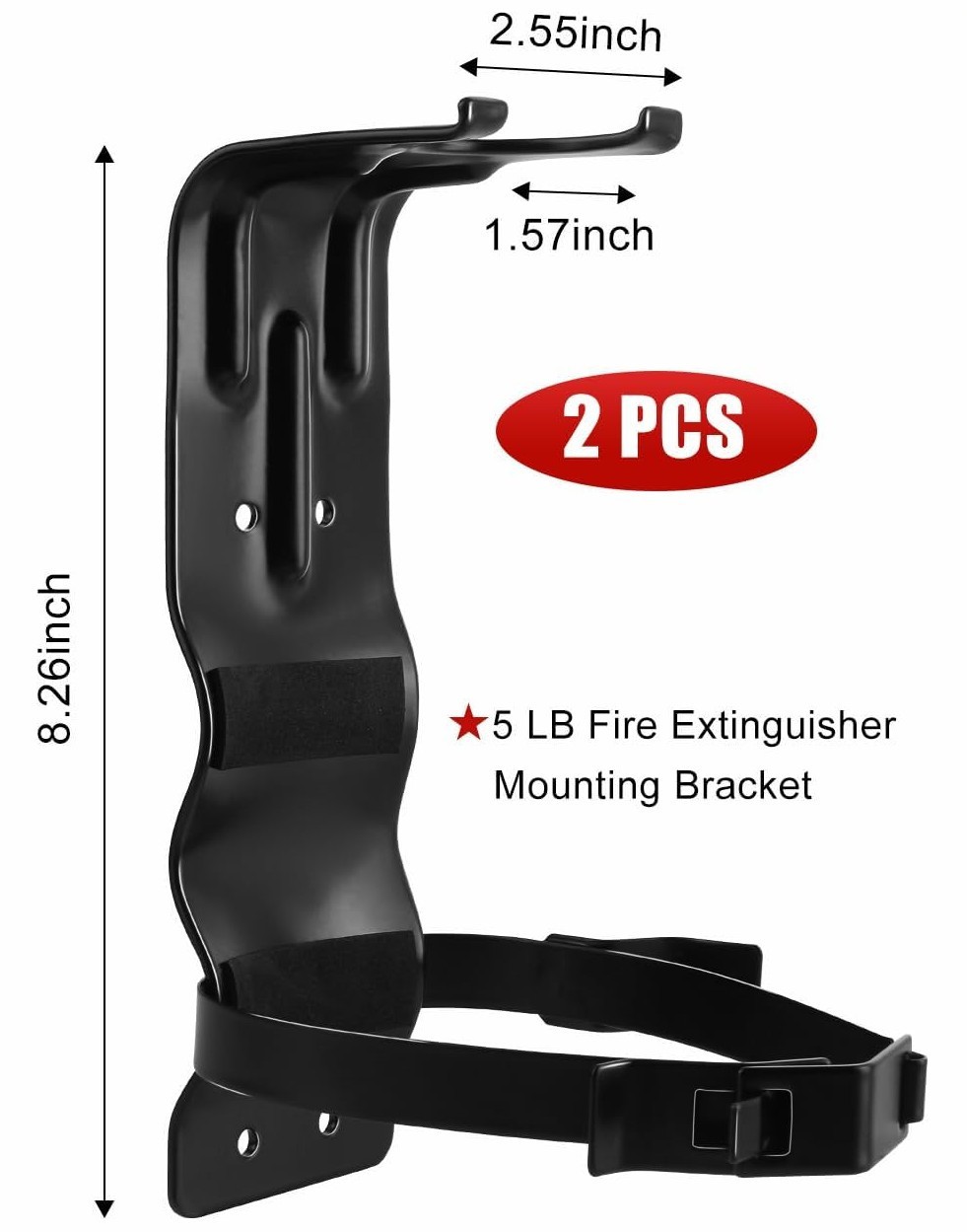 2pcs Home Fire Extinguisher Mount Bracket, 5 LB Metal Truck Fire Extinguisher Mo