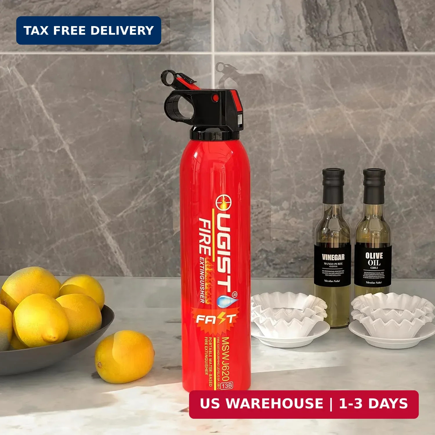 Ougist Small Portable Fire Extinguisher for Home and Car, 21oz Each, 1-Pack, Wat