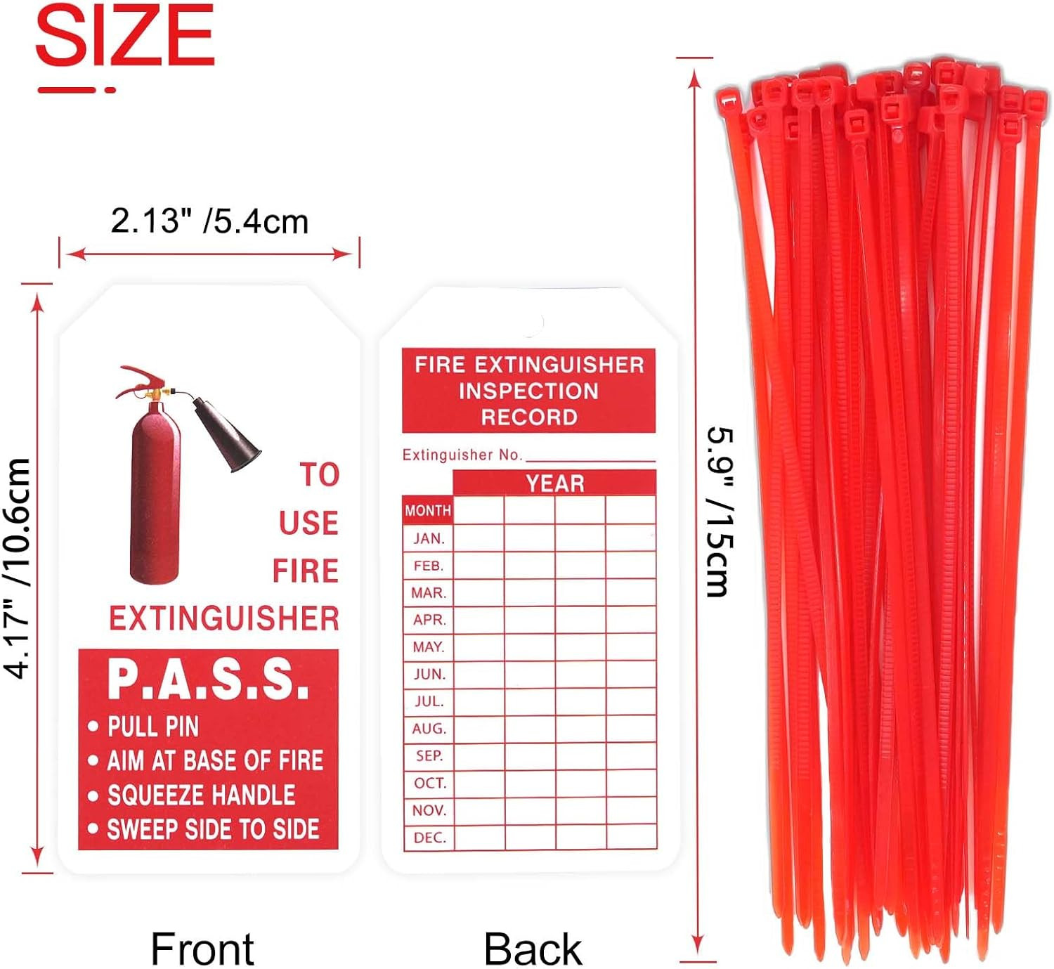Fire Extinguisher Tags Monthly Safety Inspection Record Labels 50 PCS