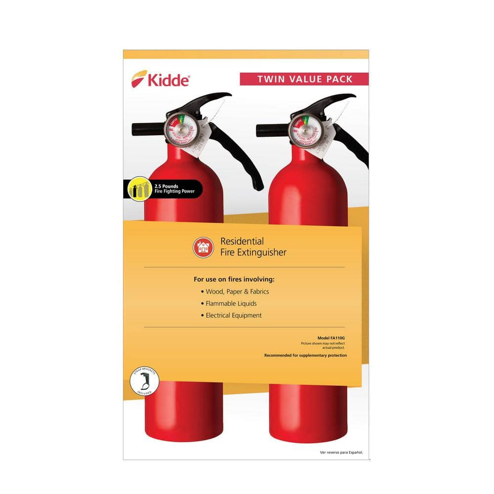 2 fire extinguisher dry chemical powder home office shop safety 1-a:10-b:c