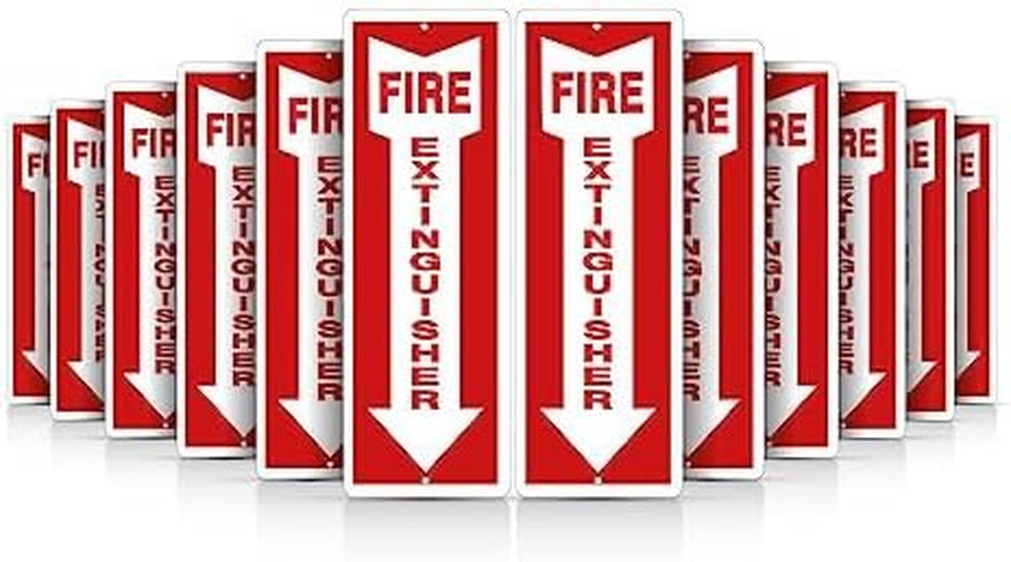 Fire Extinguisher Signs for Business – Pack of 100 – Metal Fire Extinguisher Sig