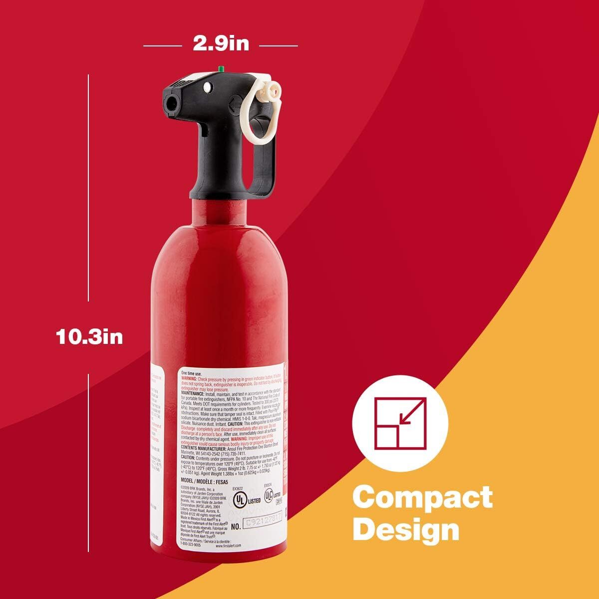 Extintor De Incendios Para Automovil Auto5, Fesa5, Clasificacion Ul 5-B:c, R…