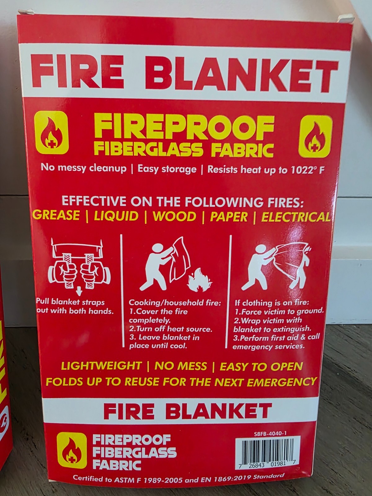 3x NEW 40×40 Fire Safety Blanket Fireproof for Kitchen • Office• Camper • L👀K!