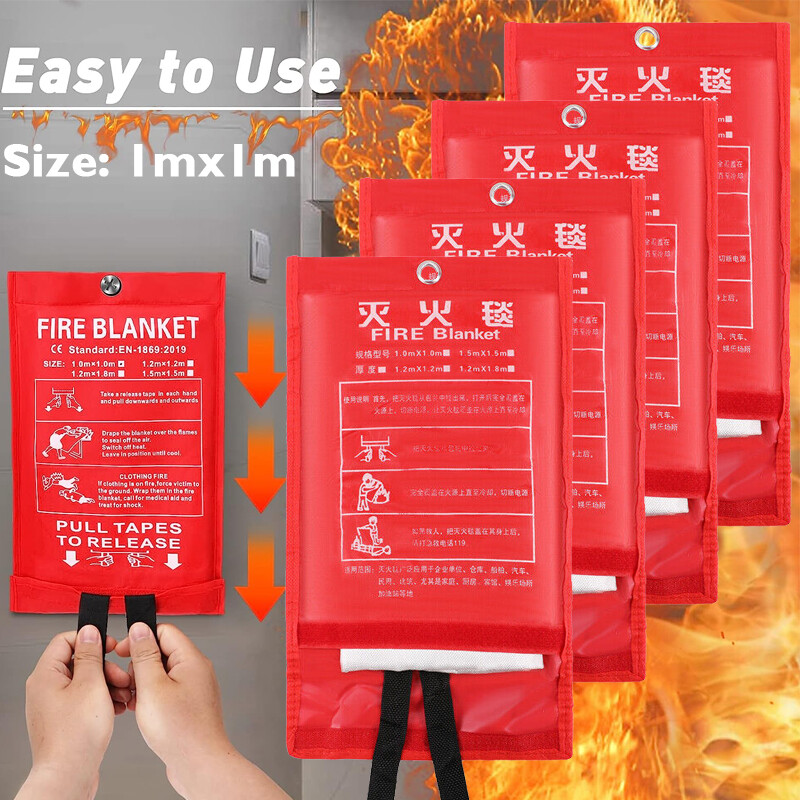 1 – 4 Pcs Large Emergency Fire Blanket for Fireplace Home and Kitchen Safety 39″