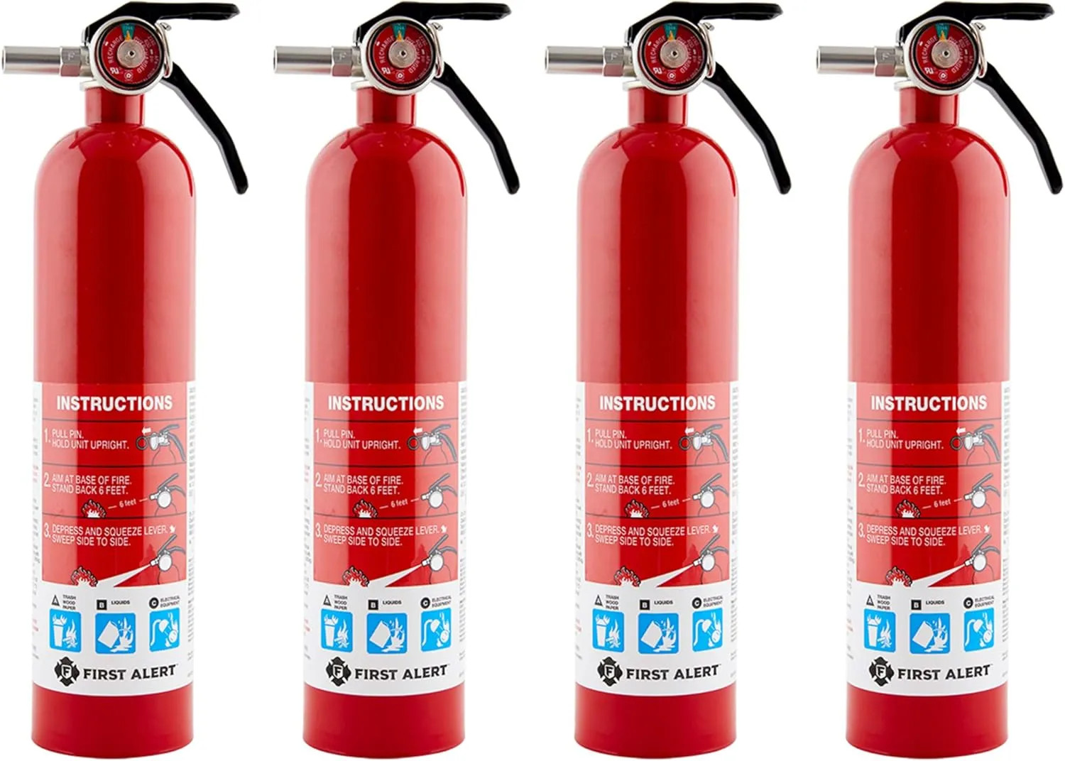 Standard Home Fire Extinguisher 2 Pack Red 1 A 10 B C Rated Portable Safety Kit