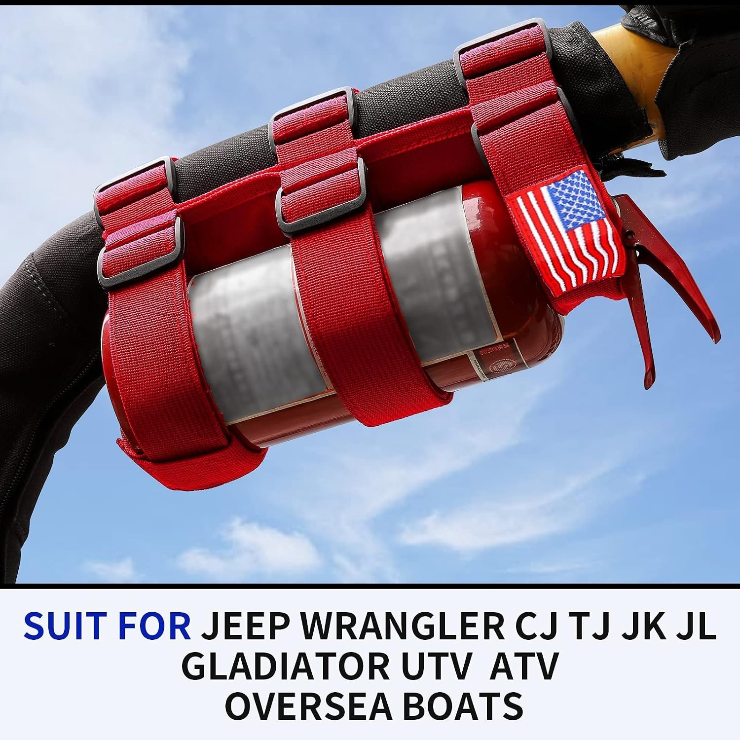 Adjustable Roll Bar Fire Extinguisher Mount Holder 3 lb for Jeep Wrangler Unl…