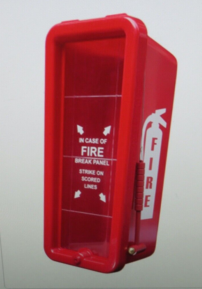 ✅🔥🧯(6-PACK) NEW 5lb. FIRE EXTINGUISHER CABINET WITH PLEXI GLASS, LOCK & HAMMER