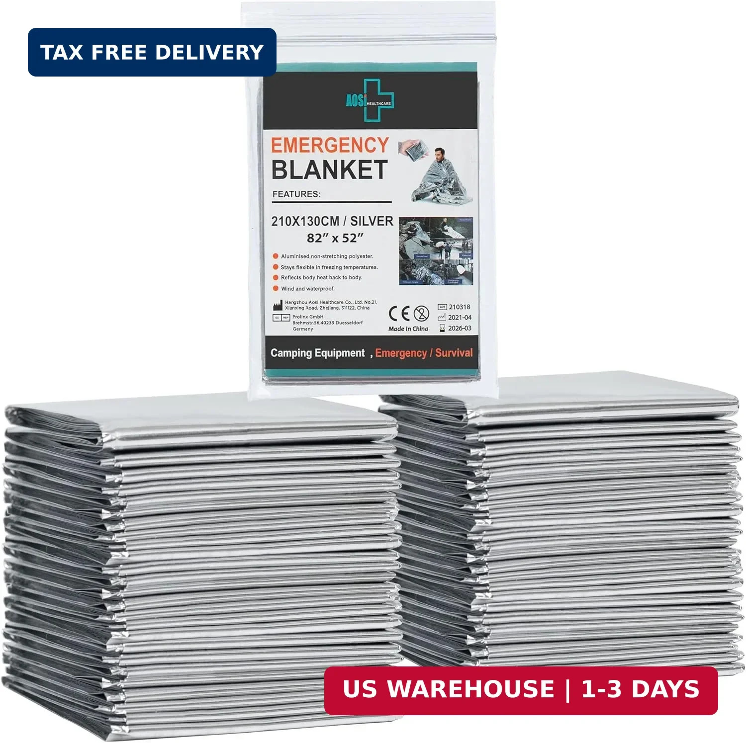 General Medi Emergency Blanket (12-Pack),Emergency Silver Foil Blanket- Perfect