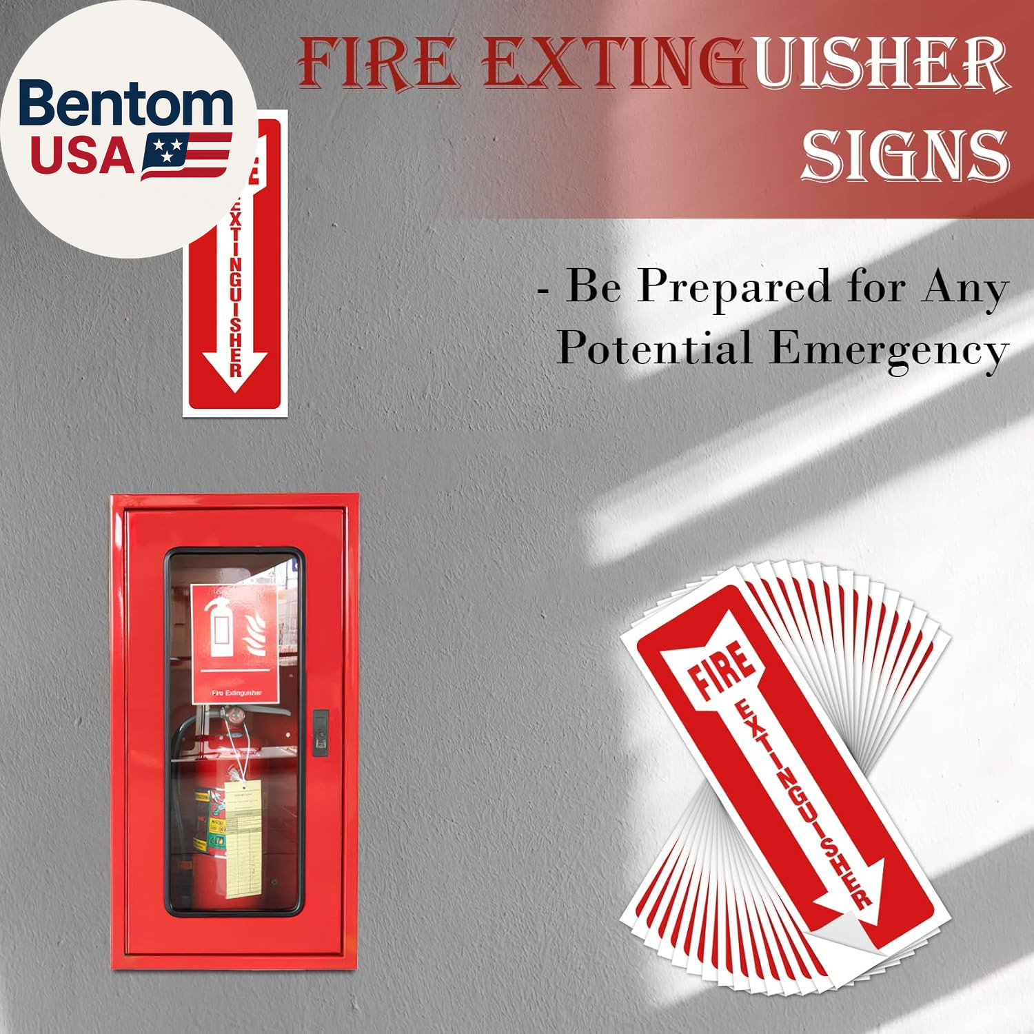 Fire Extinguisher Signs, 15 Pack 4X12 Inch Fire Extinguisher Signs for Home Busi