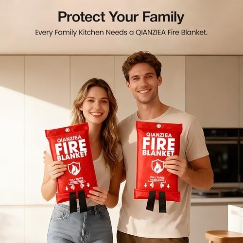 Emergency Fire Blanket 4 Pack – 40″x40″ Safety Blankets for Home & Kitchen