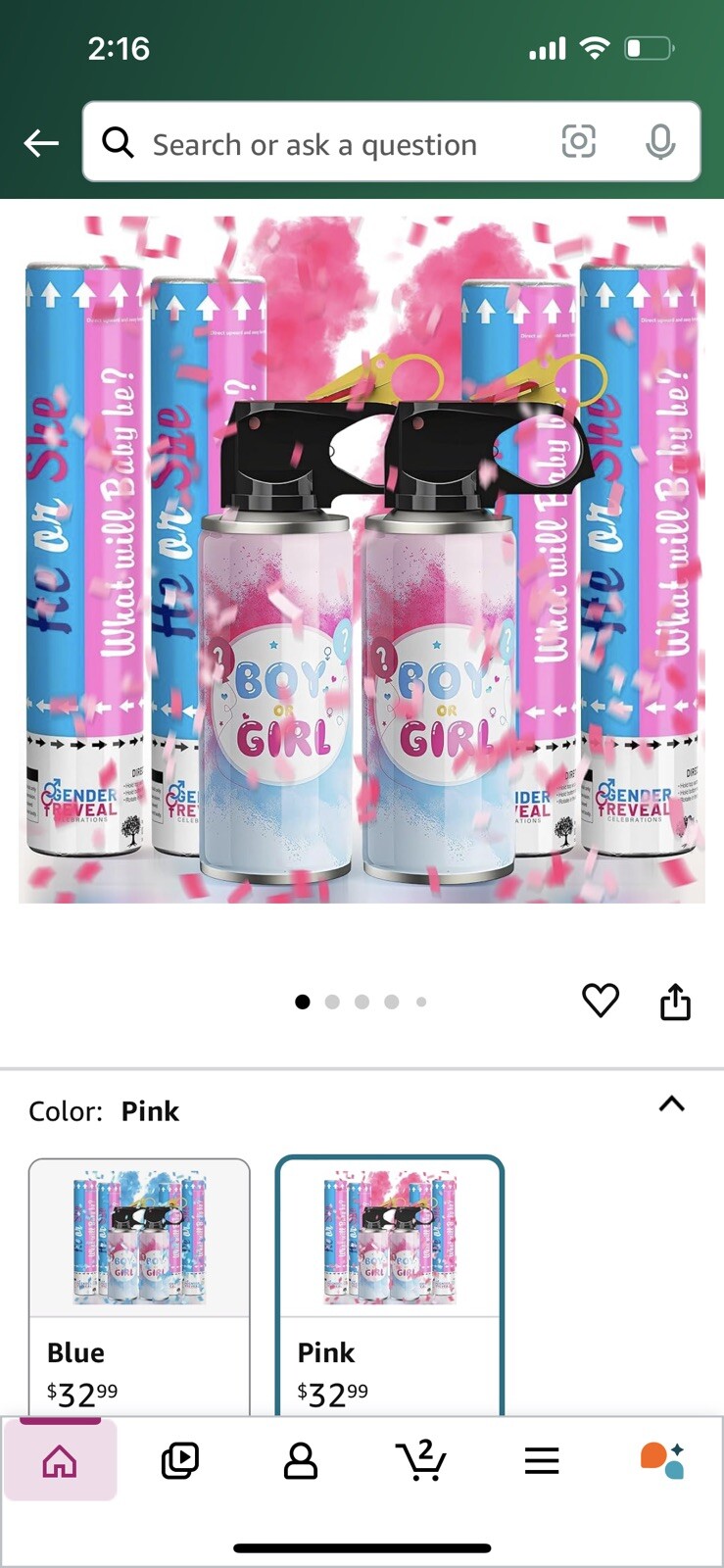 2 gender reveal fire extinguisher Powder, I Boy And 1 Girl Powder Reveal