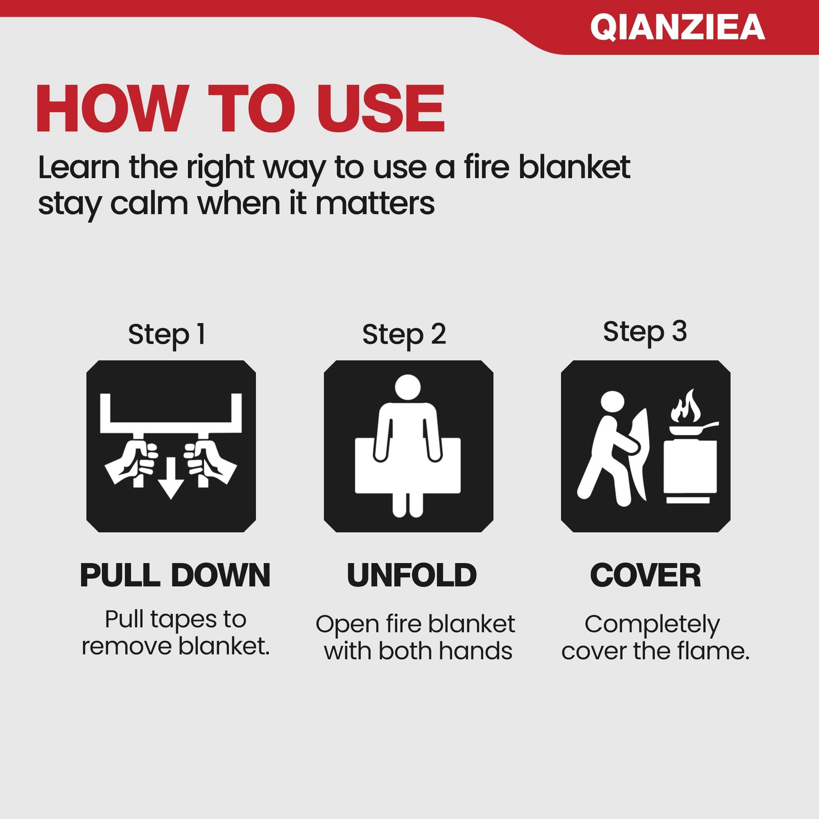 Fire Blanket,2 Pack,40″x40″ Fire Blankets Emergency for Home and Kitchen