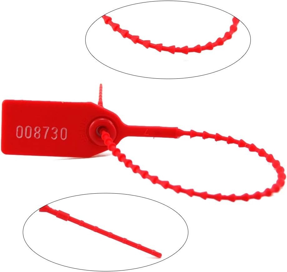 Durable 250mm Red Self-Locking Tamper Seals – 100 Count for Total Security