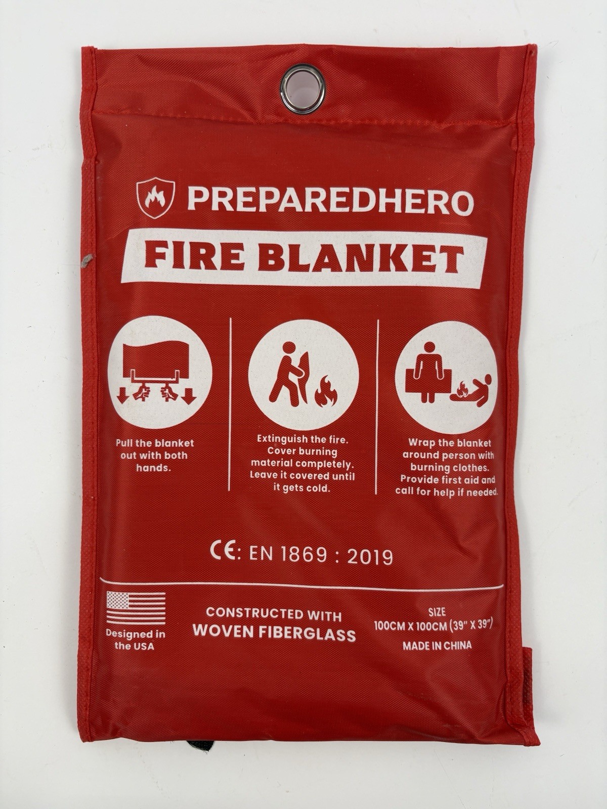 Emergency Fire Blanket Prepared Hero 39×39” Fire Rescue Fireproof Car Auto