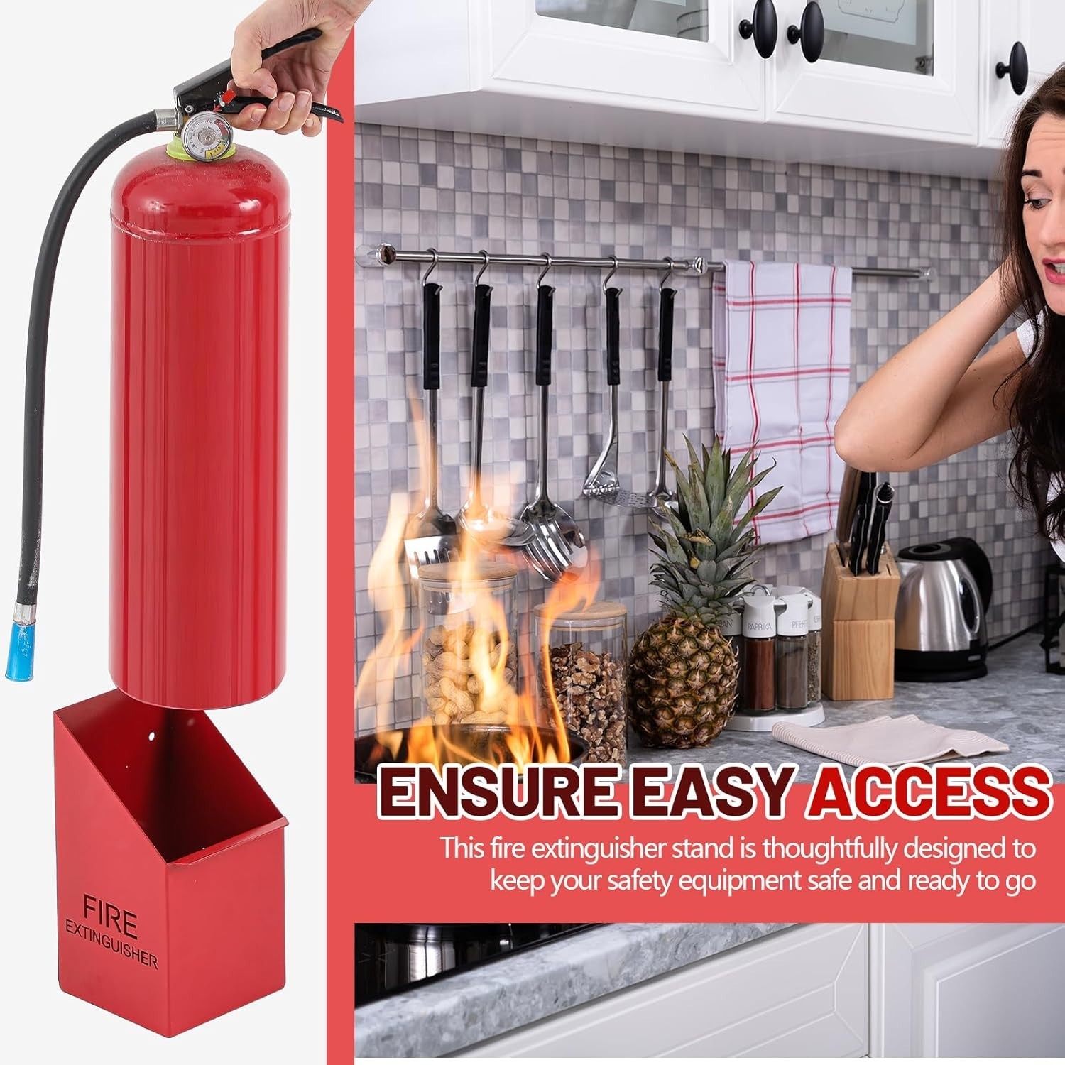 Fire Extinguisher Mount Wall Hook Bracket Include Screws, Fit 5lb Extinguishe…