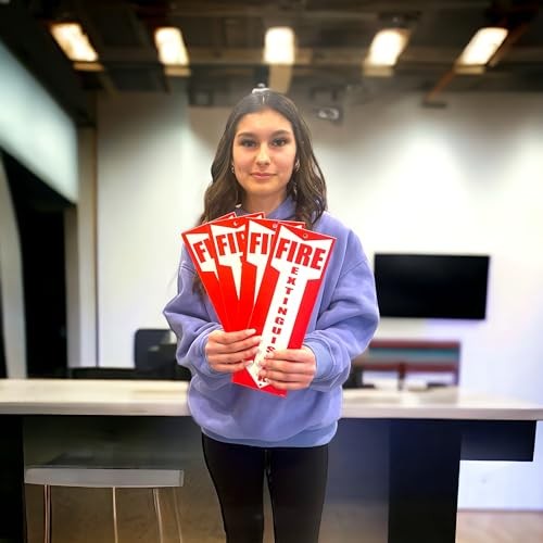 4 Pack Fire Extinguisher Signs 4×12 Inch 80 Mil Thick Plastic Safety Signage